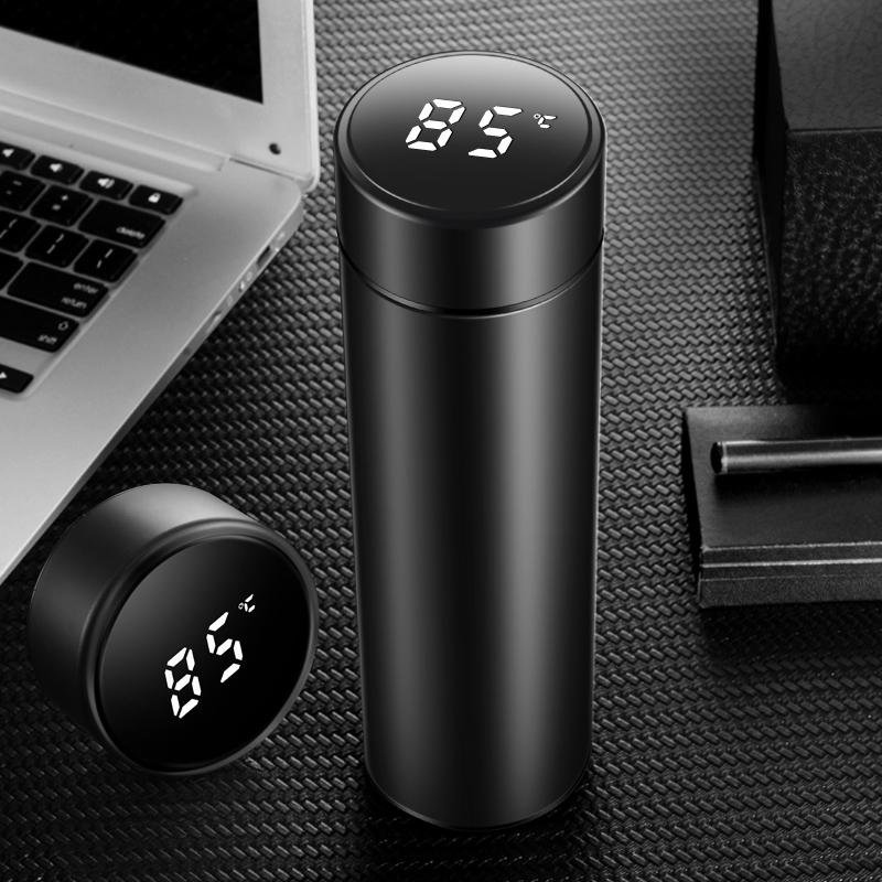 Cách Nhiệt Thông Minh Cốc Nước Kỹ Thuật Số Đèn Led Hiển Thị Nhiệt Độ Thép Không Gỉ Nhiệt Cốc Thông Minh Cách Ly 500ML
