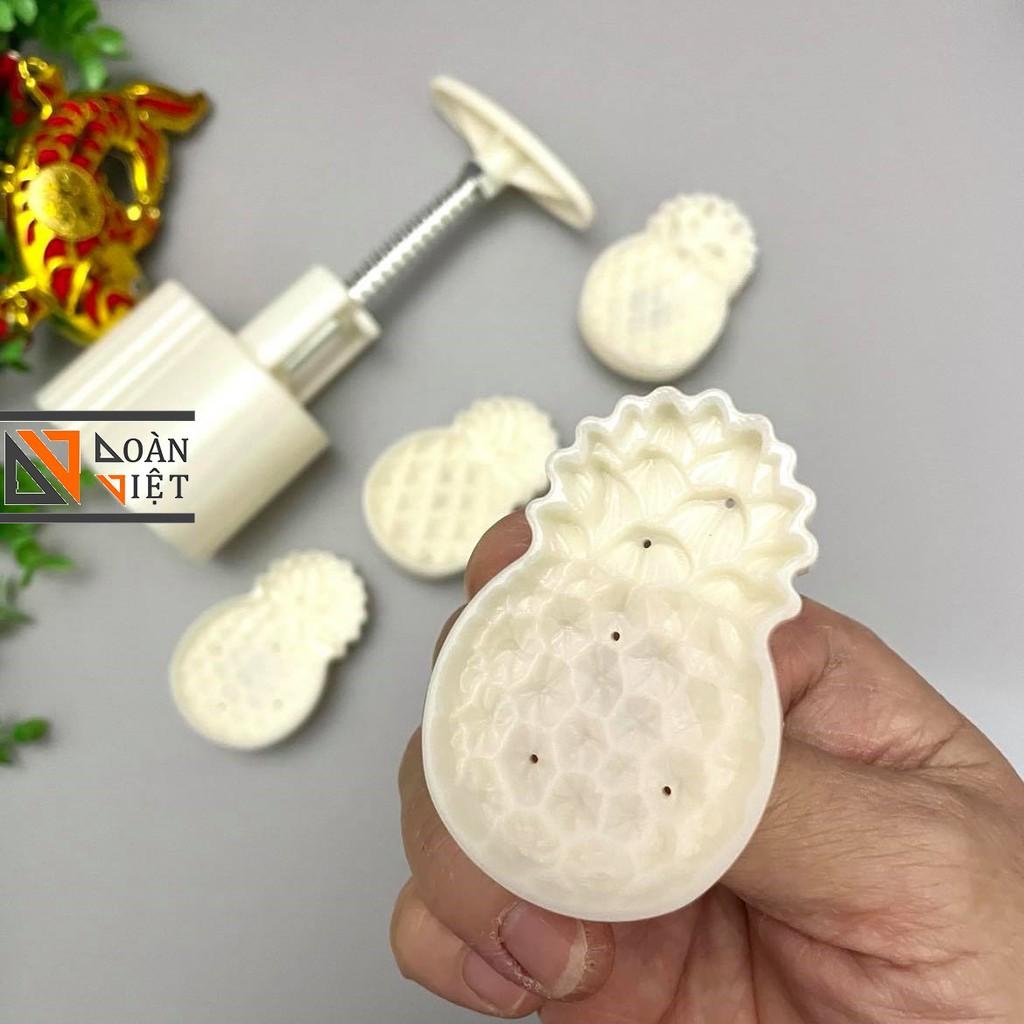 Khuôn Trung Thu 3D Siêu Sắc Nét - Hình QUẢ DỨA 4 mặt 50g , mẫu mới 2021