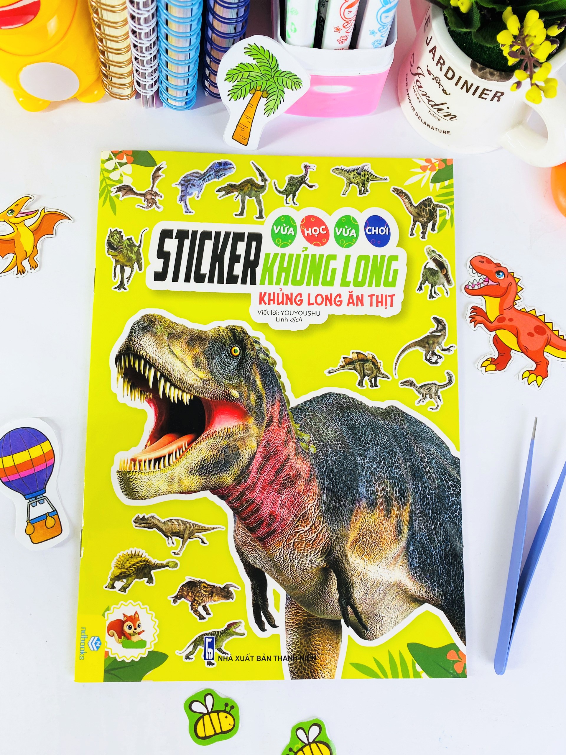 Sách - Trọn bộ 8 cuốn Sticker Khủng Long - Vừa Học Vừa Chơi - ndbooks