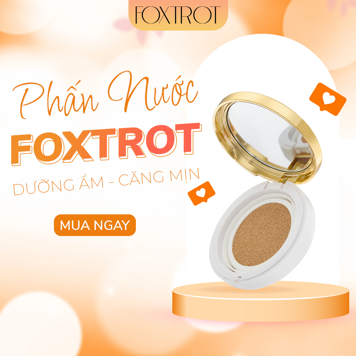 PHẤN NƯỚC FOXTROT - Dưỡng Ẩm căng mịn Chống nắng tối ưu SPF50★★★  Soft Glow Flawless Cushion