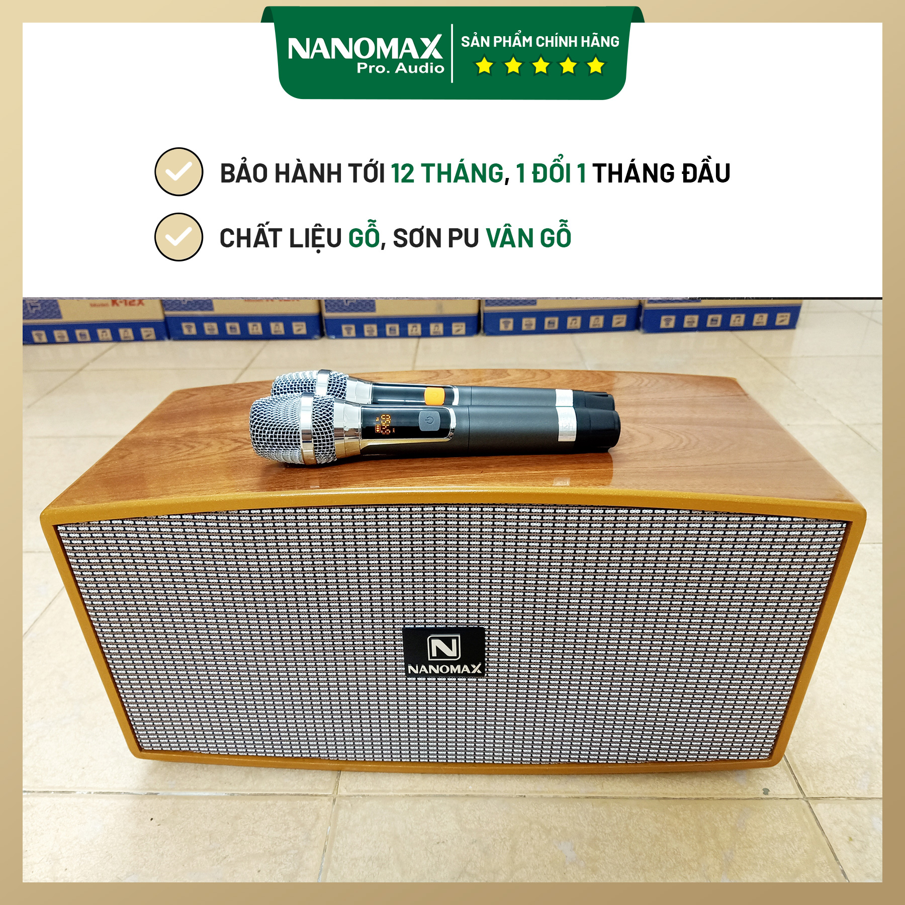 Loa Karaoke Xách Tay Nanomax X-220 Bluetooth Bass Đôi 20cm Công Suất