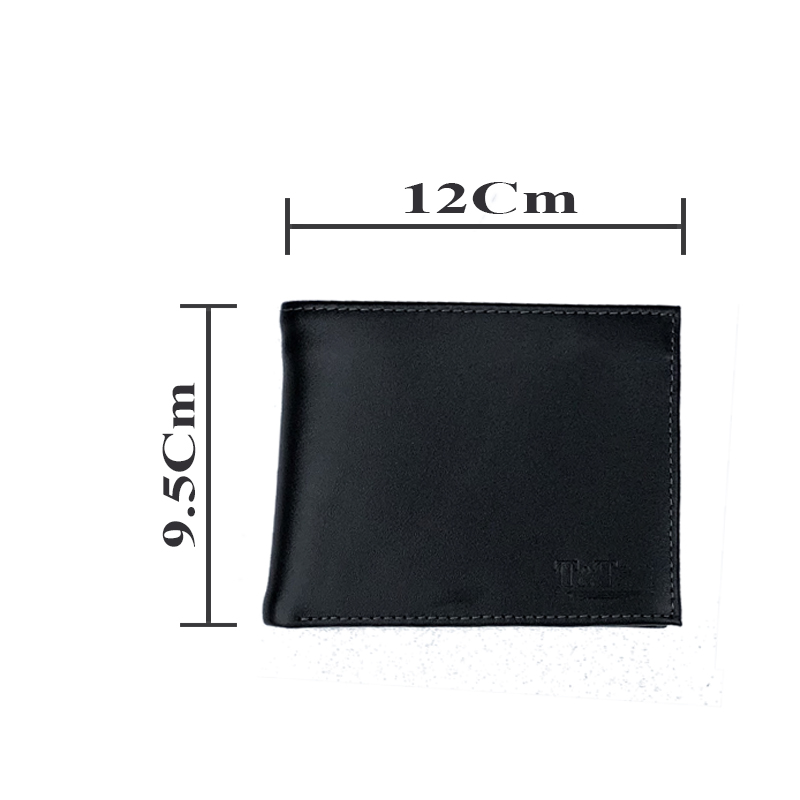 Ví Nam Ngang T&Tra V01 Đen, Chất Liệu Da Bò Cao Cấp, Nhiều Ngắn