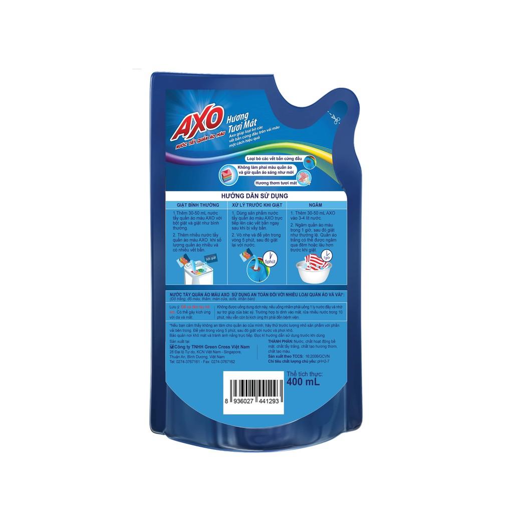 Nước Tẩy Quần Áo Màu AXO Hương Tươi Mát Túi 400ml - 100616226