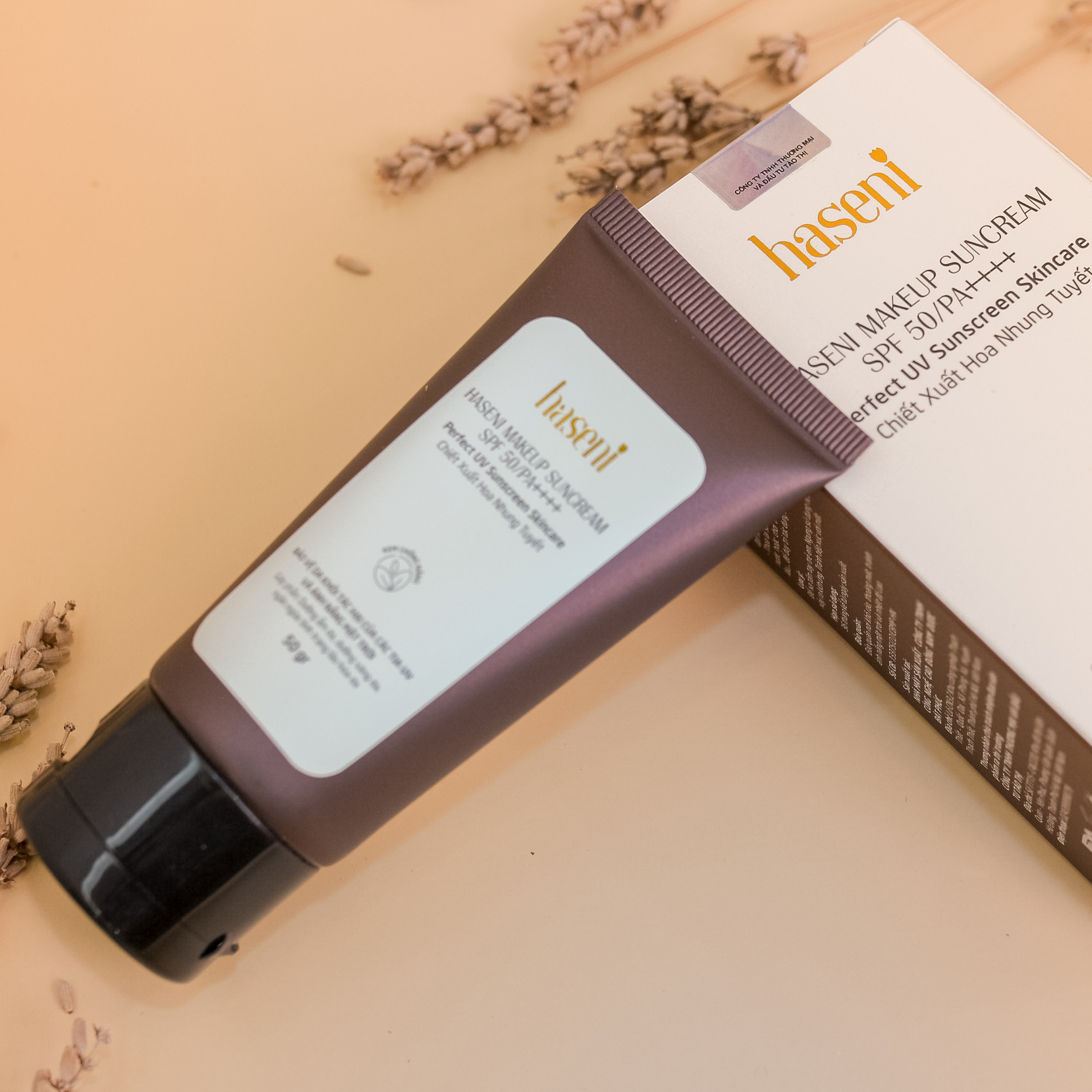 Kem chống nắng Makeup Haseni SPF 50/PA++++50g, nâng tone dưỡng trắng