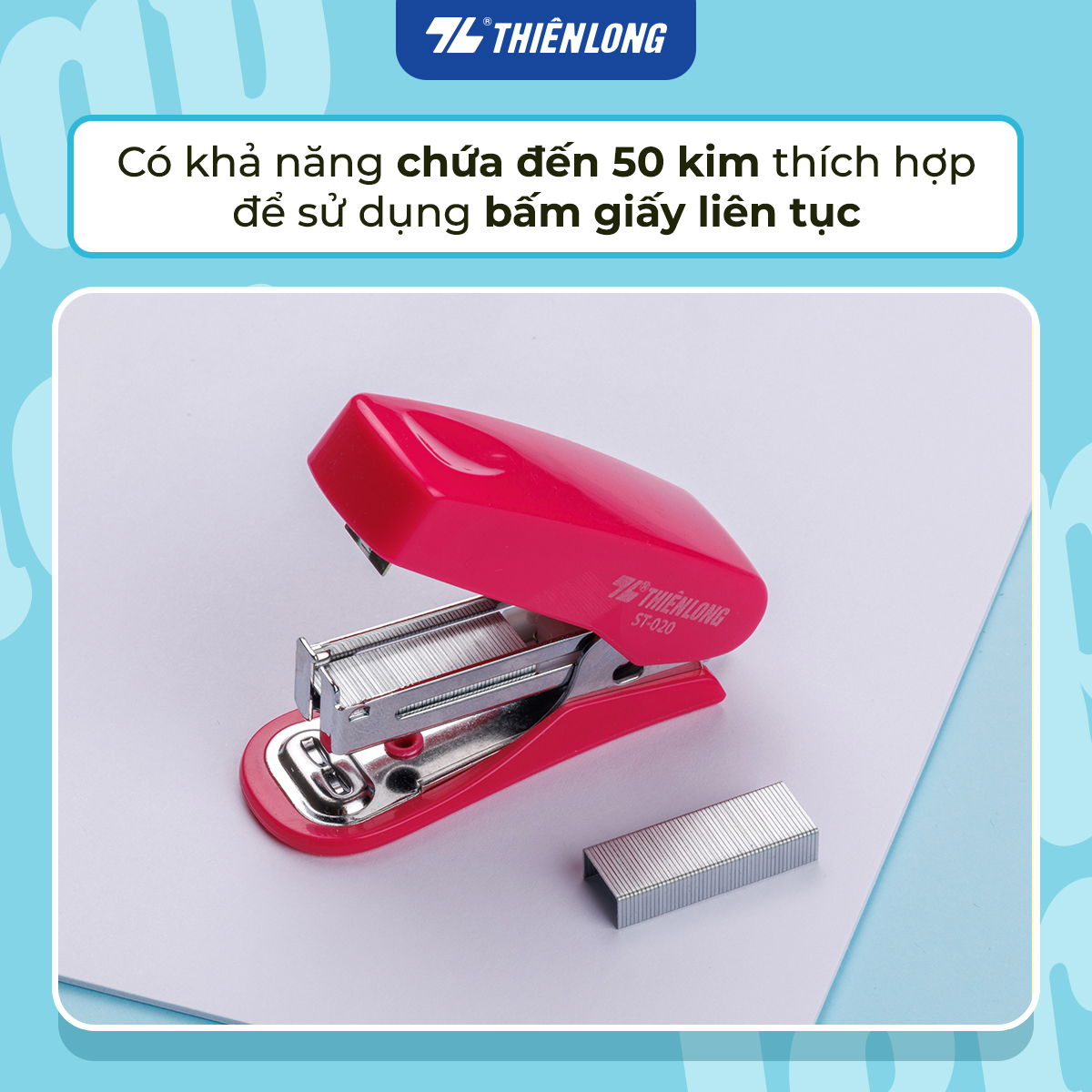 Bấm kim mini số 10 - Mini Stapler Thiên Long - Bấm nhẹ hơn - Màu ngẫu nhiên