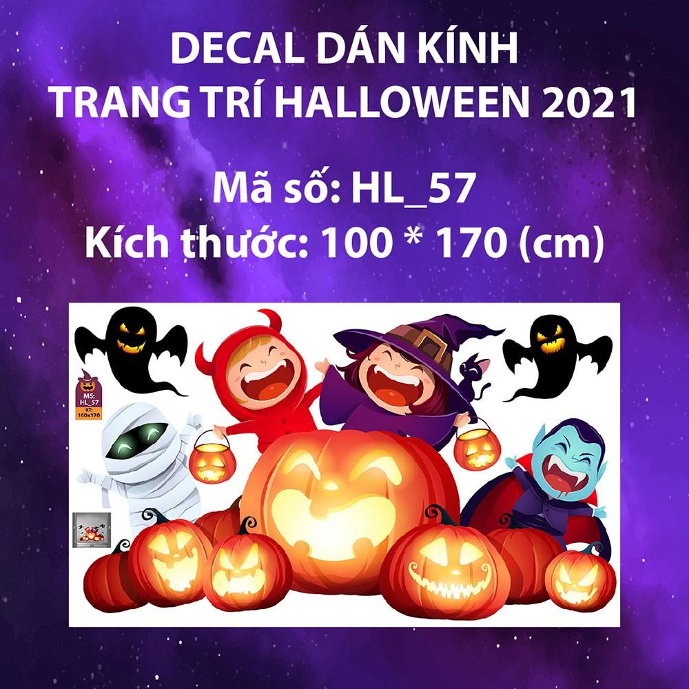 DECAL TRANG TRÍ HALLOWEEN 2021 COMBO CÂY BÍ NGÔ VÀ MA CÀ RỒNG