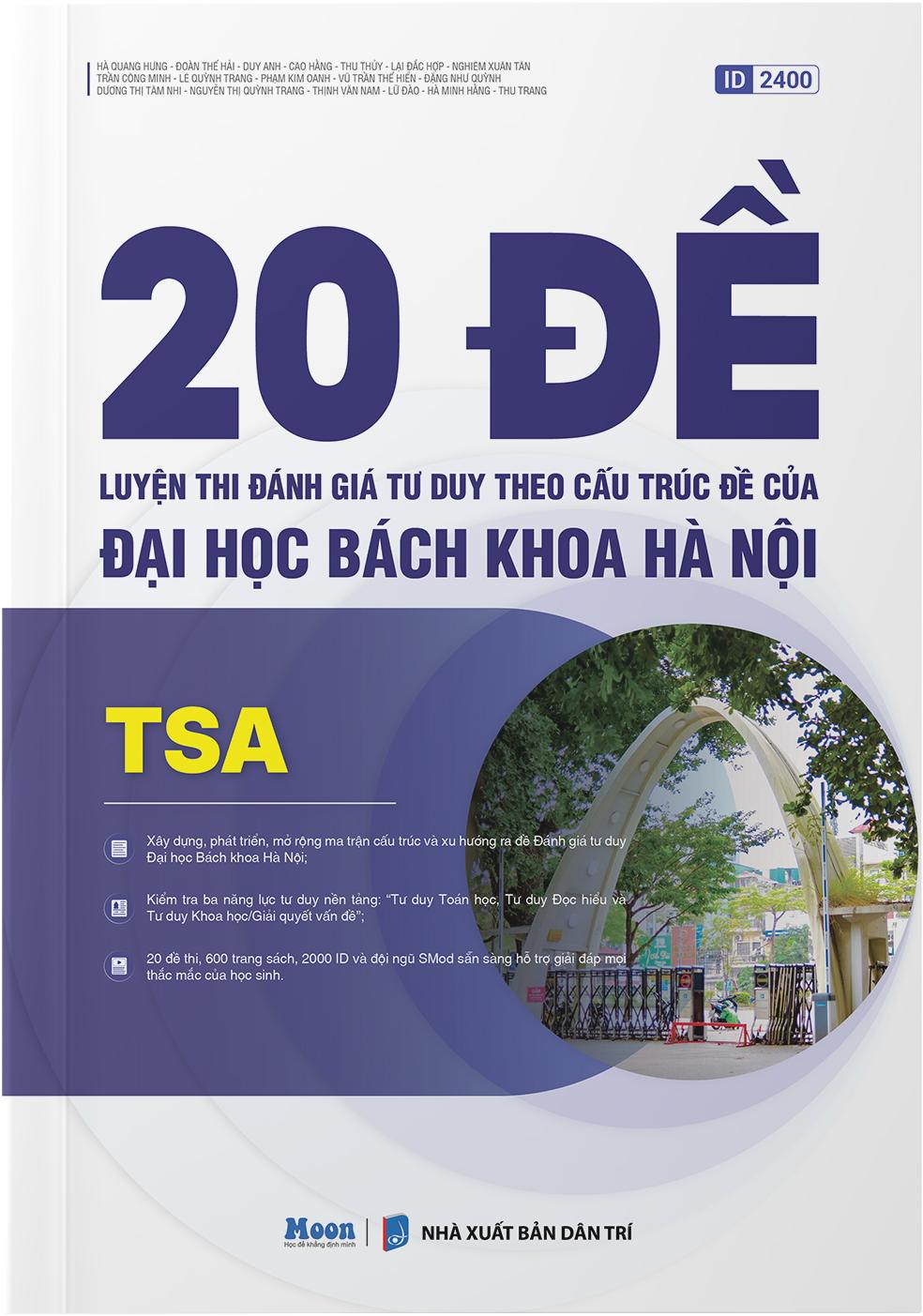 Sách - 20 Đề Luyện Thi Đánh Giá Tư Duy Theo Cấu Trúc Đề Của Đại Học Bách Khoa Hà Nội - TSA
