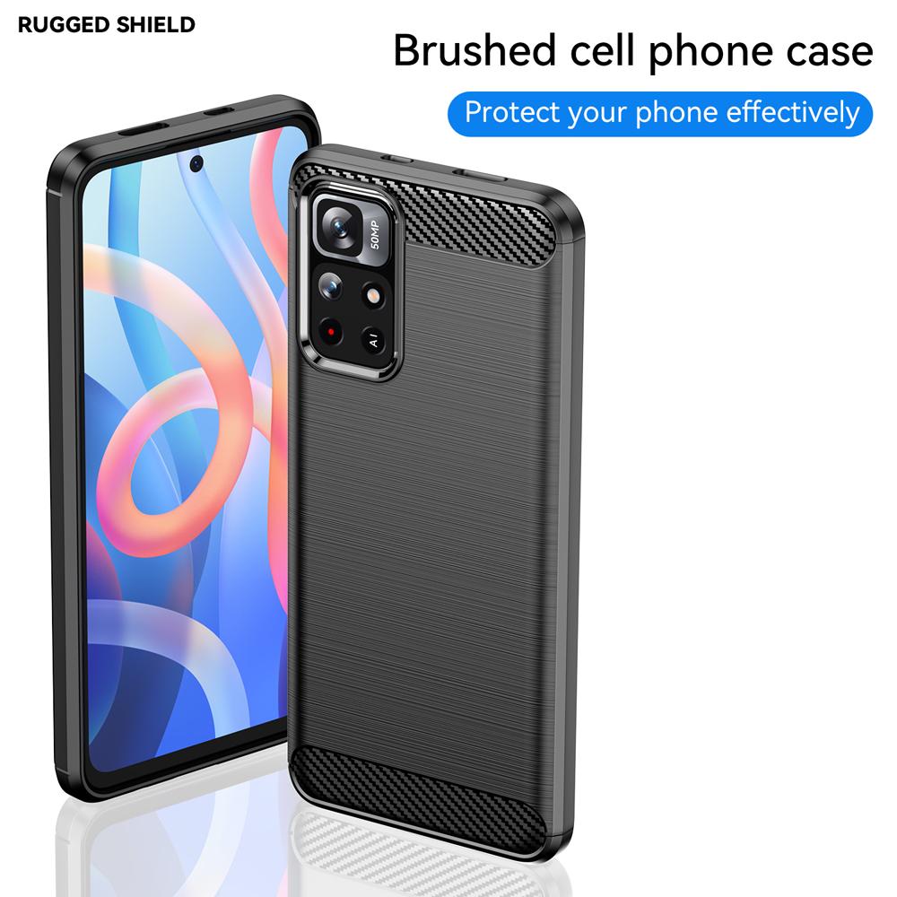 Ốp lưng dành cho Xiaomi Poco M4 Pro 5G Redmi Note 11S 5G ốp silicone mềm Carbone phay xước chống sốc chống vân tay