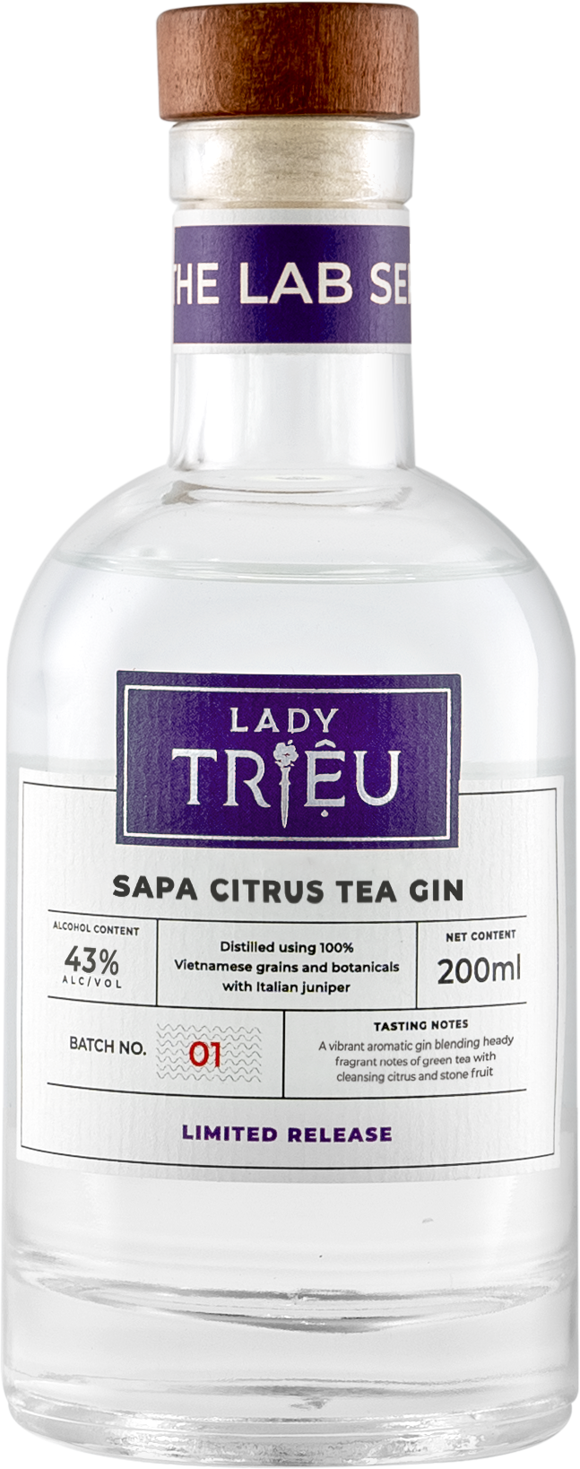 Rượu Lady Triệu Sapa Citrus Tea Gin 43% 1x200ml