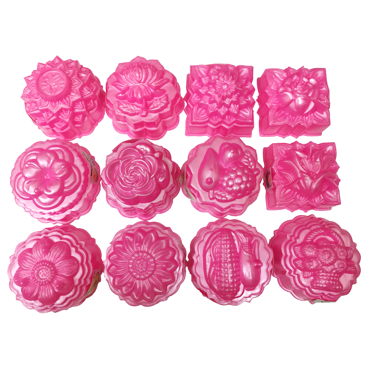 Bộ 10 khuôn rau câu trung thu - Khuôn hồng loại 10 cm - Mã số 1042