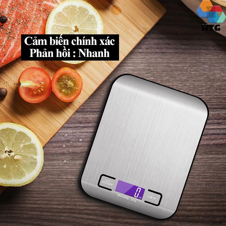 Cân nhà bếp Changxie KS05 5kg/1g bề mặt chống rỉ, nước, màn hình LCD sắc nét có 2 Pin AAA, hàng chính hãng