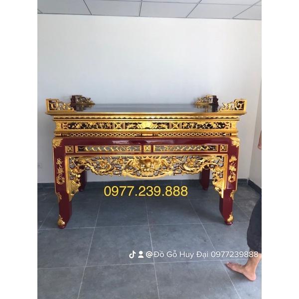 bàn thờ gỗ mít chân 12cm tứ linh