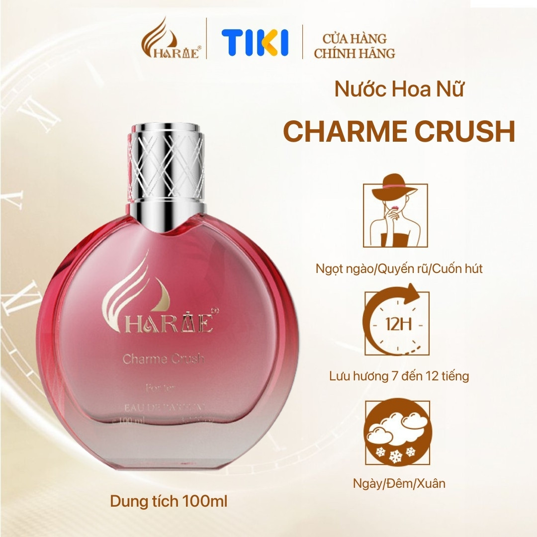 Nước Hoa Nữ CHARME CRUSH - 100m Lưu Hương Lâu Phong Cách Nữ Tính, Tươi Mát, Dịu Dàng - Nước Hoa Chính Hãng