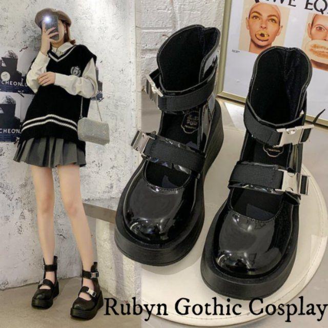 Giày Boot Chiến Binh Gothic độc lạ, cá tính ( NHÁM VÀ BÓNG ) Ảnh thật ở cuối mã 8090