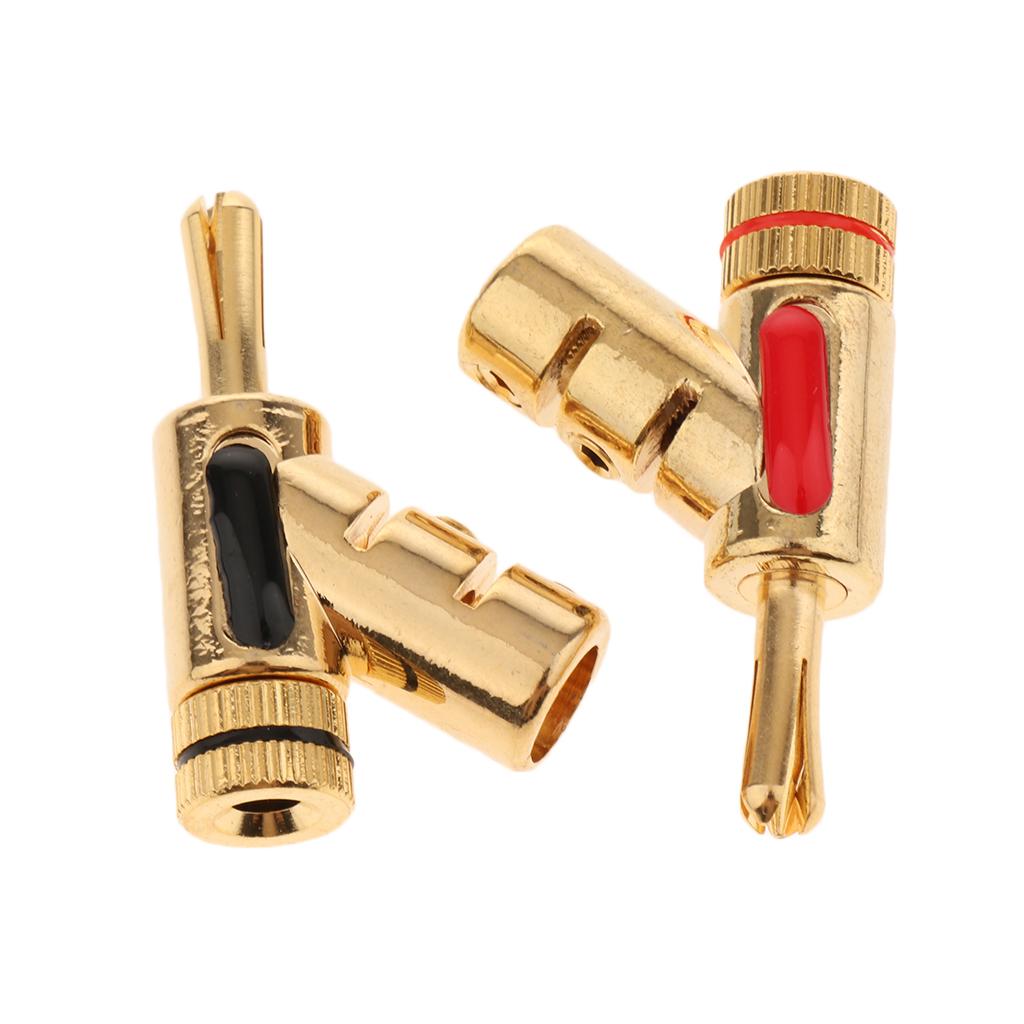 2 Miếng 4mm Banana Banana Loa Kết Nối Dây Cắm Phích Cắm Tự Khóa