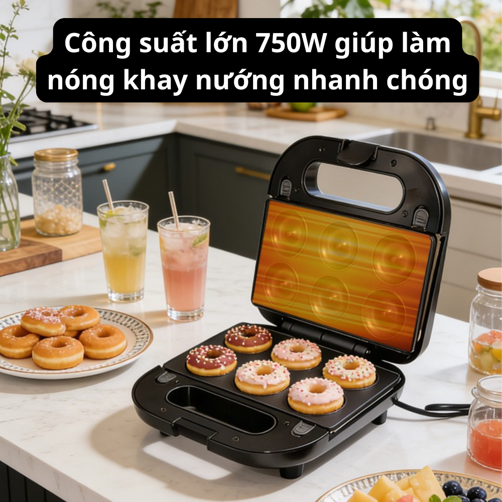 Máy kẹp nướng bánh mì đa năng 3IN1 Lumabella LB-58097 công suất lớn 750W, khay nướng chống dính tháo lắp dễ dàng, dễ vệ sinh - DELIYA - HÀNG CHÍNH HÃNG