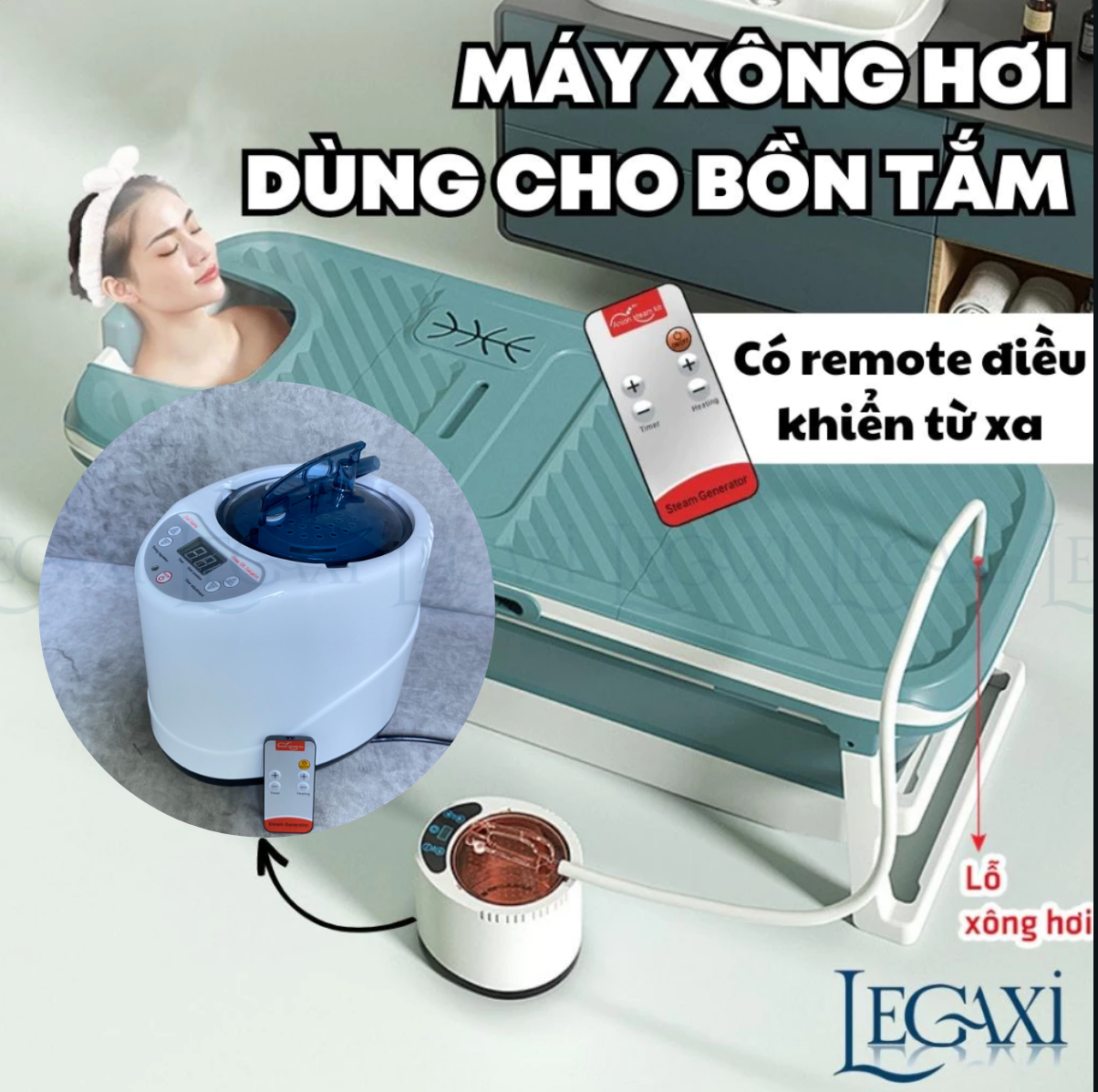 Máy Xông Hơi Khô Bồn Tắm Mini Tại Nhà Spa Khếch Tán Tinh Dầu Body Cơ Thể Hàng Nhập Khẩu Legaxi