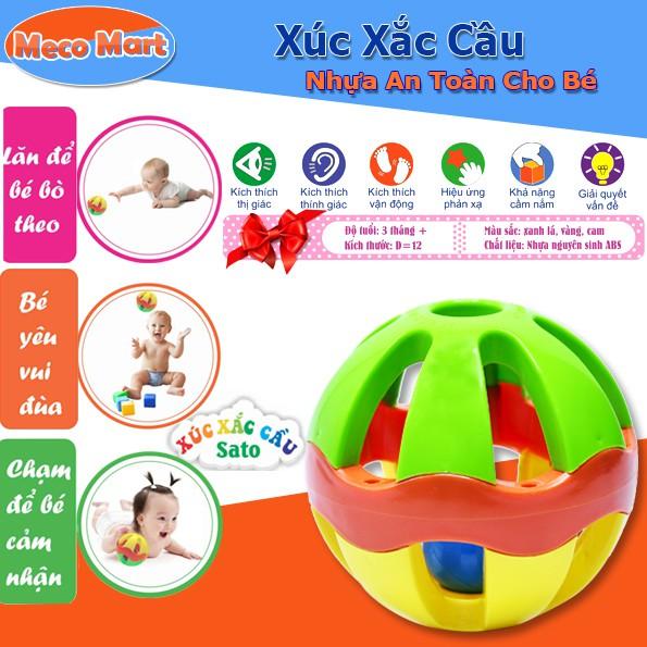 Xúc xắc cầu SATO Nhiều Màu Sắc, Có Âm Thanh Giúp Phát Triển Giác Quan Cho Bé Từ 3 Tháng, Đồ Chơi Trí Tuệ Trẻ Em MECOMART