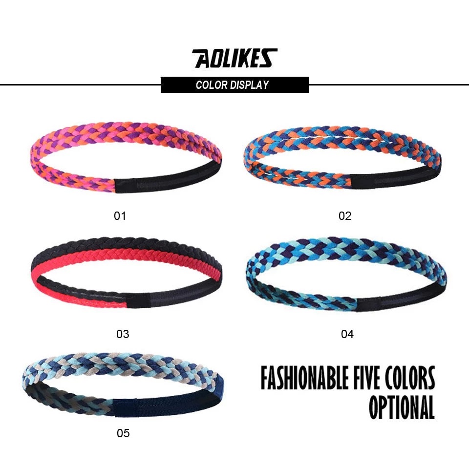 Băng trán thể thao AOLIKES A-2102 thấm mồ hôi chống trượt sport sweatband