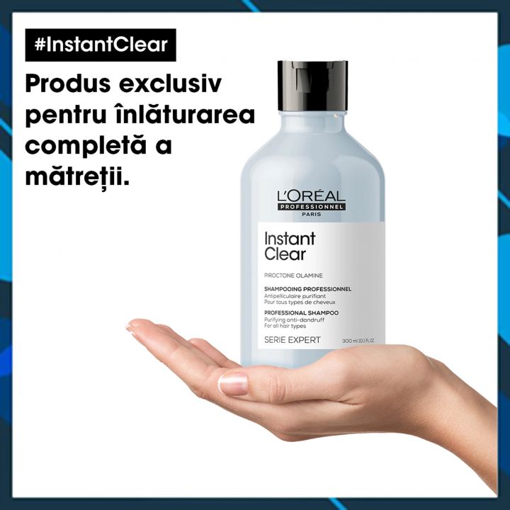 Dầu gội L'oreal Professionel Serie Expert instant Clear Pure shampoo cho tóc và da đầu gàu 300ml