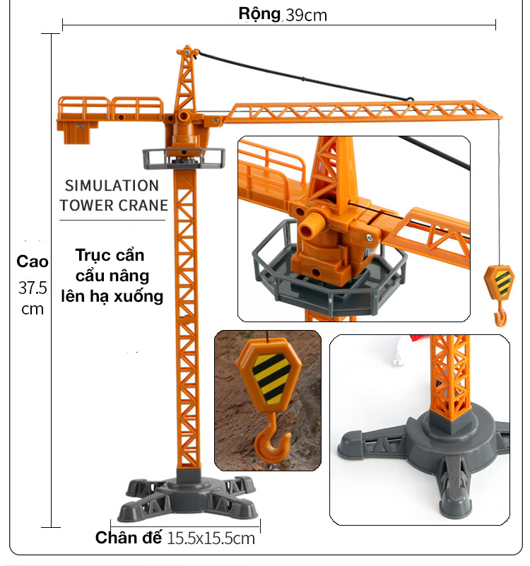 Đồ chơi mô hình bộ giàn cẩu công trình 37 chi tiết KAVY NO.8809 nhựa an toàn, chi tiết sắc sảo, nhiều tạo hình khác nhau