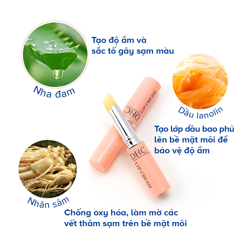 Son dưỡng môi DHC Nhật Bản Lip Cream giữ ẩm môi, giảm thâm và trẻ hóa môi JN-DHC-LIP