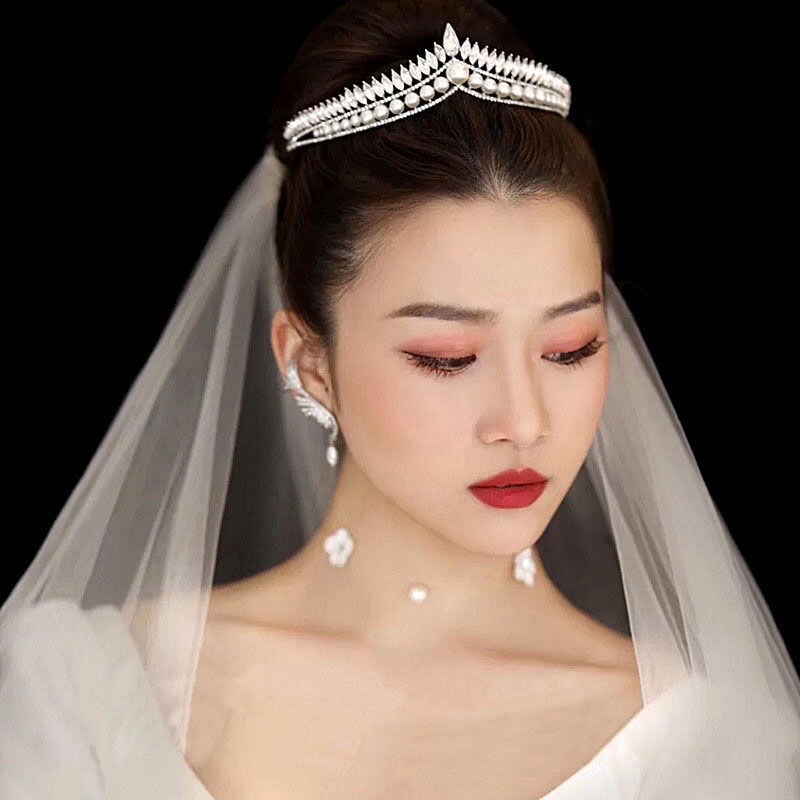 Cài Tóc Vương Miện Đính Đá Pha Lê Siêu Sang Trọng Quý Phái Dàng Cho Cô Dâu