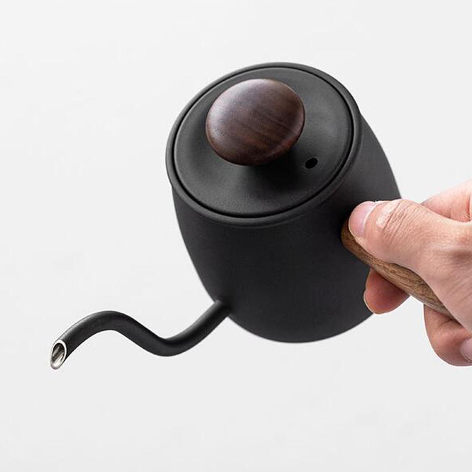 Long Narrow Stainless Steel Pour Over Kettle Black