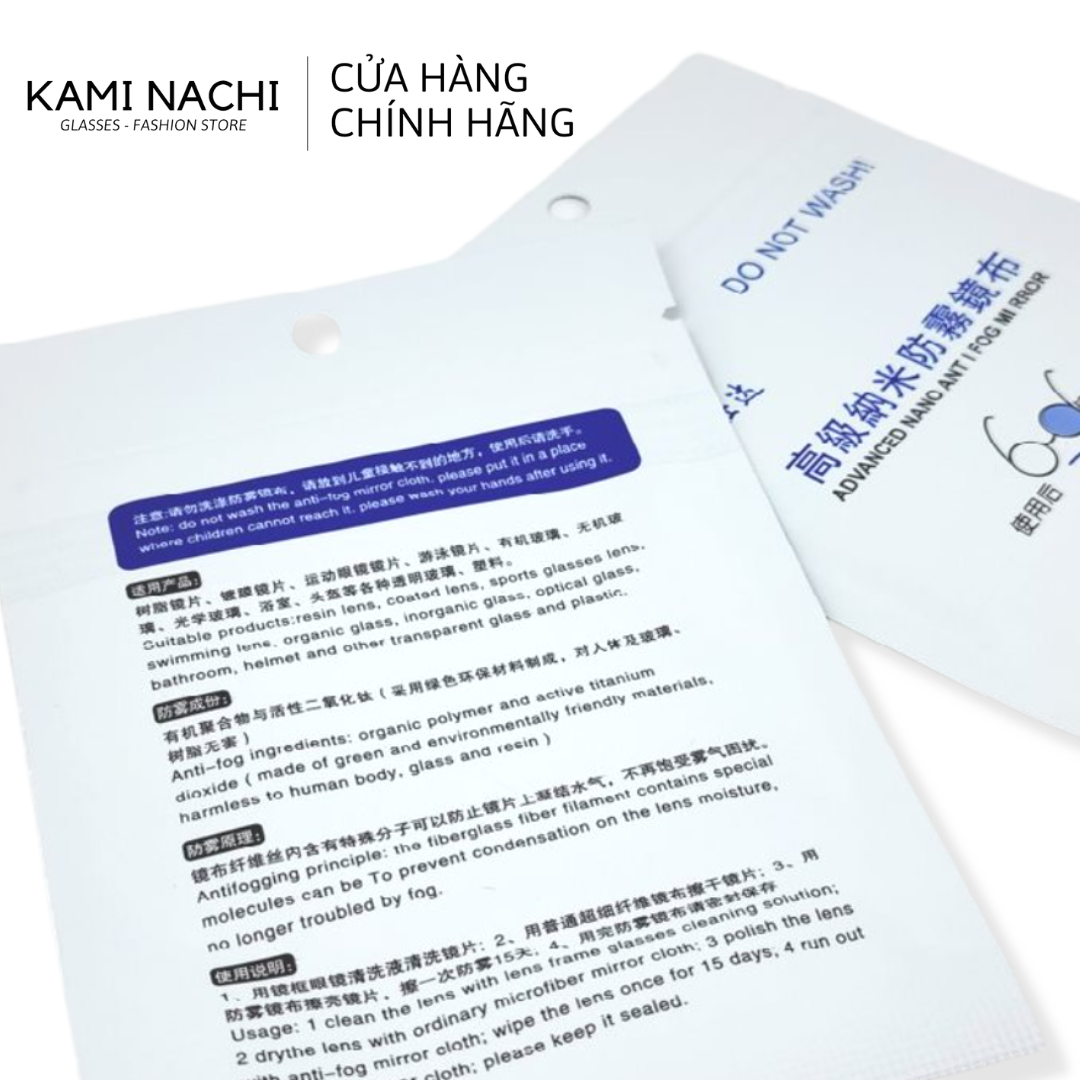 Khăn nano lau kính chính hãng loại đặc biệt KAMI NACHI - Chống bám hơi nước, chống mờ sương cho kính