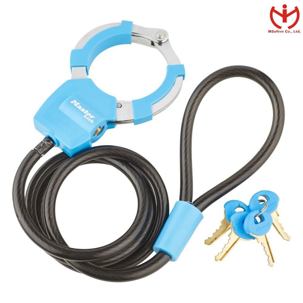 Khóa xe đạp Master Lock 8275 DPRO - Dây cáp dài 1m x 8mm dùng chìa - MSOFT