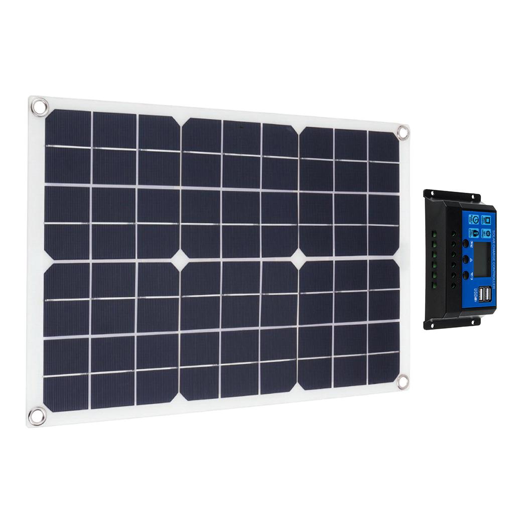 20W Flexible Solar Panel  10A Solar Charge Controller with   Clip