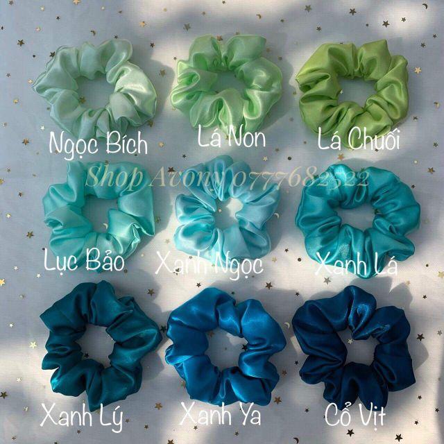 Cột tóc vải Scrunchies vải phi sắc màu