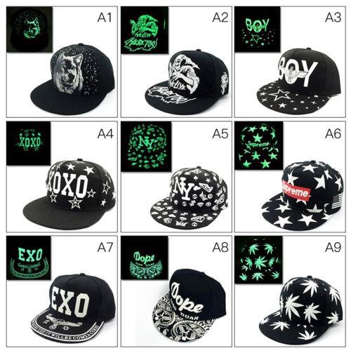 (M10) Nón snapback phát sáng phong cách Hip-hop cho nam và nữ