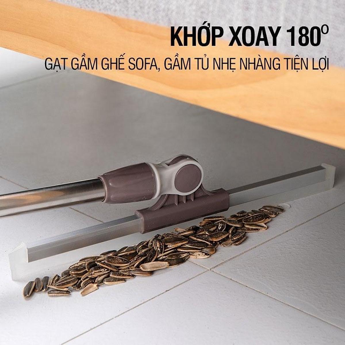 Chổi Gạt Nước Sàn Nhà Tắm Silicon Chống Trượt Xoay Bản To 52cm, Chổi Chà Sàn, Quét Nhà Thông Minh Cán Điều Chỉnh Độ Dài