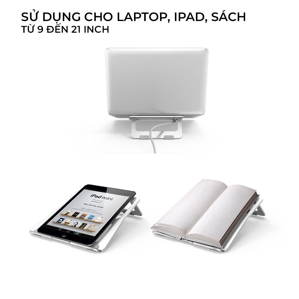 Đế tản nhiệt laptop HXSJ X5 bằng nhôm nguyên khối siêu mỏng nhẹ dùng cho máy 13- 15.6 inch - Hàng Chính Hãng