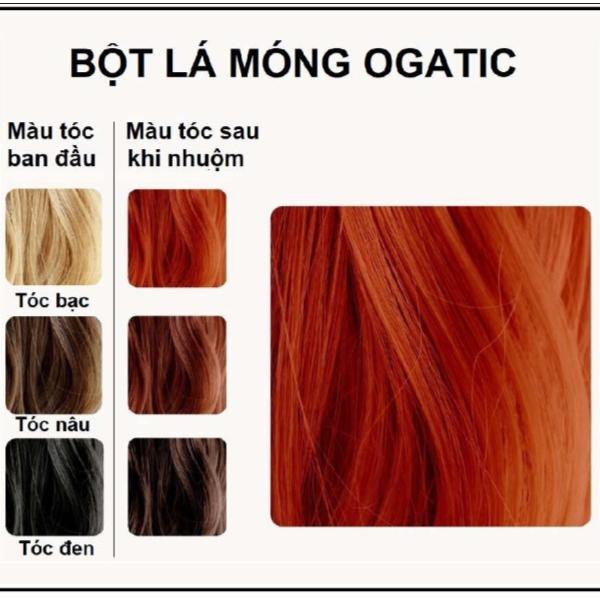 Bột lá nhuộm tóc OGATIC Màu Nâu Đỏ