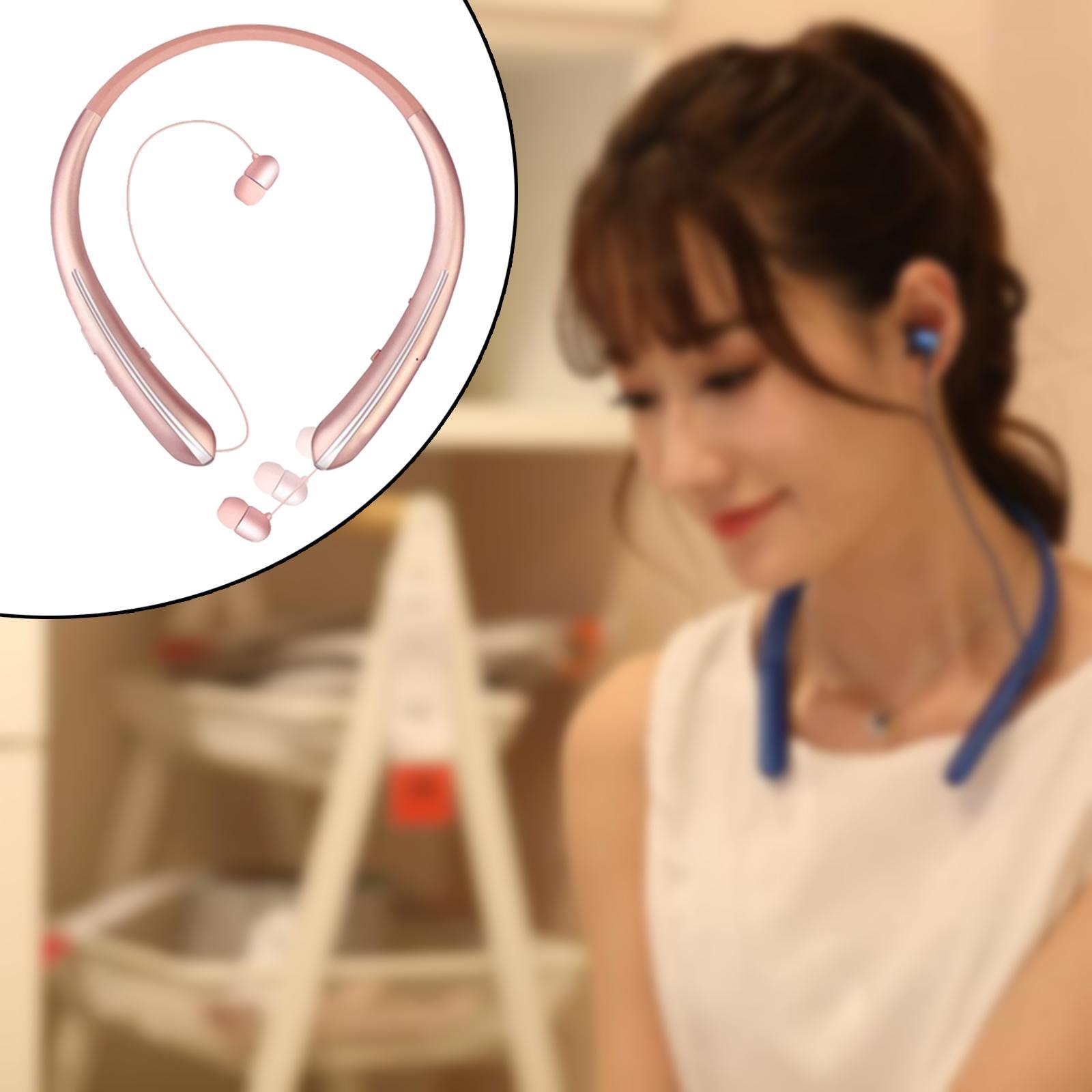Wireless Bluetooth 5.0 Retractable Earphone Headset Sports Neckband