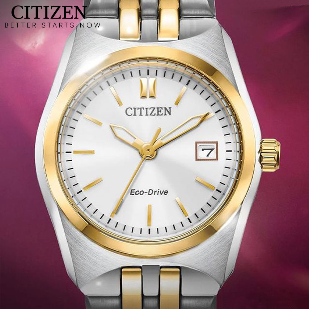 Đồng Hồ Nữ Citizen Dây Kim Loại Máy Eco-Drive EW2299-50A - Mặt Trắng