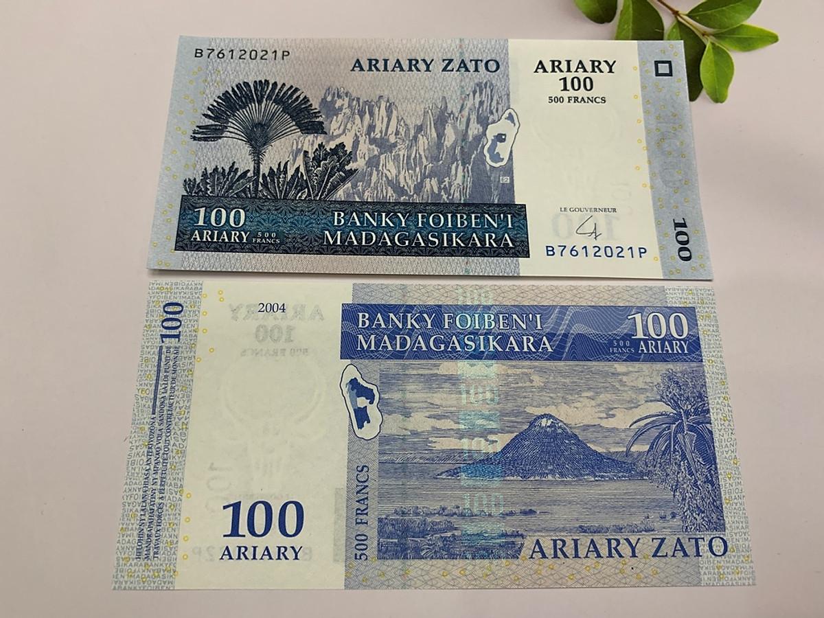 [TIỀN SƯU TẦM] Tiền Madagascar 100 Ariary - tặng túi nilon bảo quản tiền