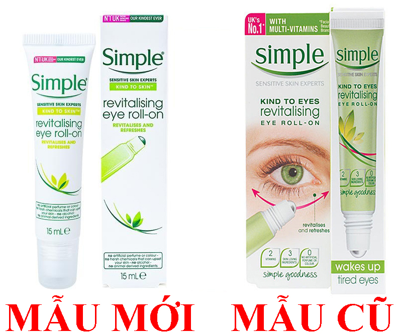 Lăn dưỡng mắt Simple Kind To Eyes Revitalising Eye Roll-On 15ml