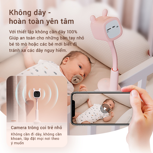 Camera Baby EZVIZ BM1, FHD 1080P, Sử Dụng Pin Sạc & Wi-fi, Hồng Ngoại Vô Hình, Phát Hiện Tiếng Khóc & Chuyển Động Của Bé, Thay Mẹ Trông Bé Ngủ Ngon - Hàng Chính Hãng