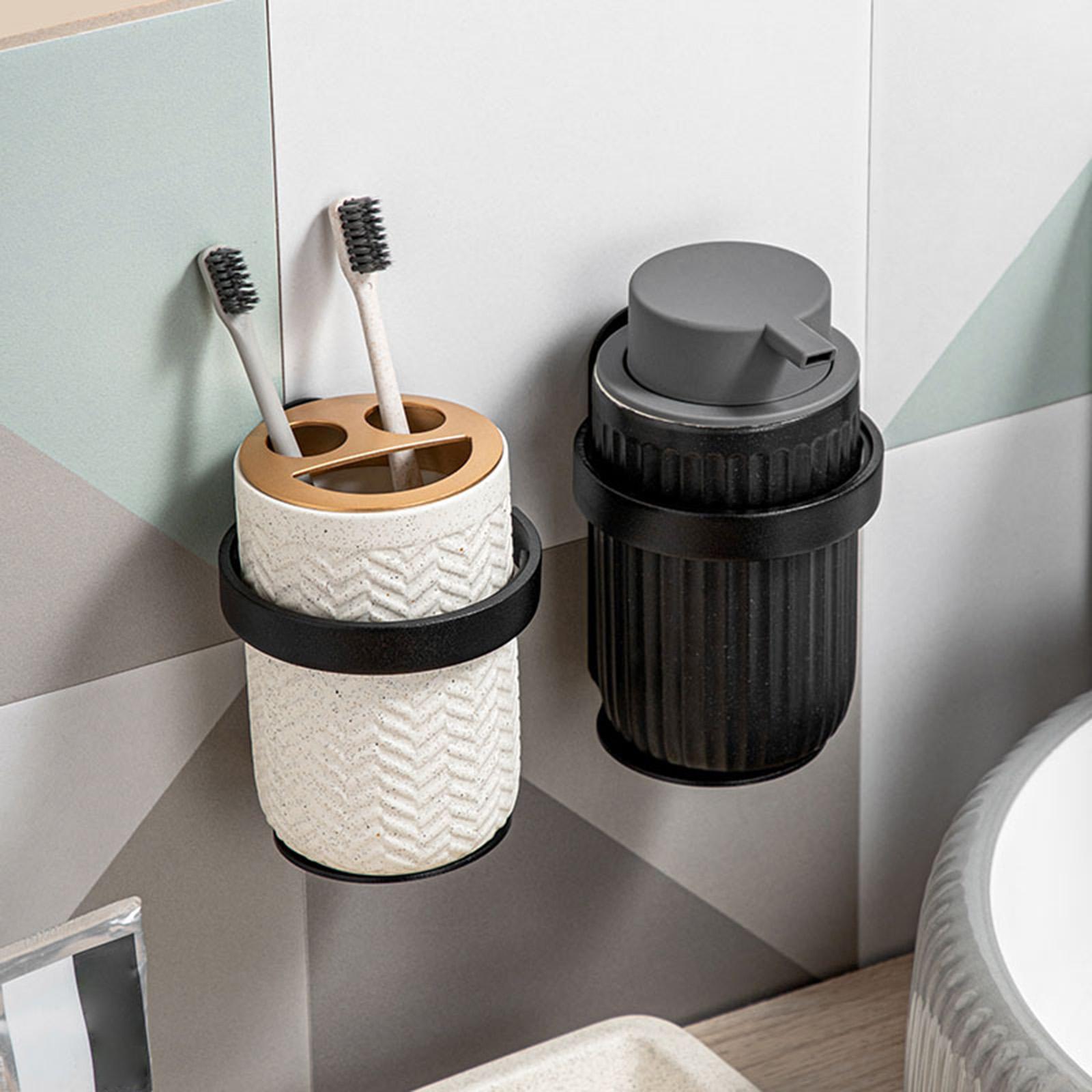 Toothbrush Holder Storage Rack Shampoo Dispenser Bottle Rack Save Space Toothpaste Storage Rack for Bathroom Kitchen