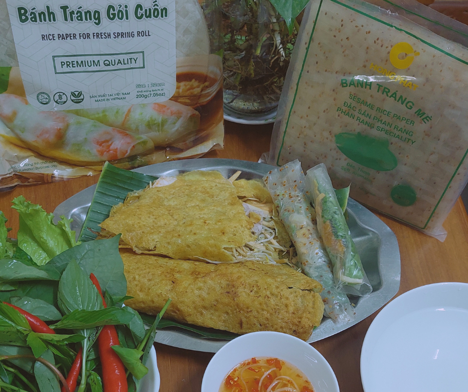 Combo 5 Bánh tráng cuốn 400g/gói (Bánh tráng mè, bánh tráng gỏi cuốn mè Hồng Phát đặc sản Phan Rang)