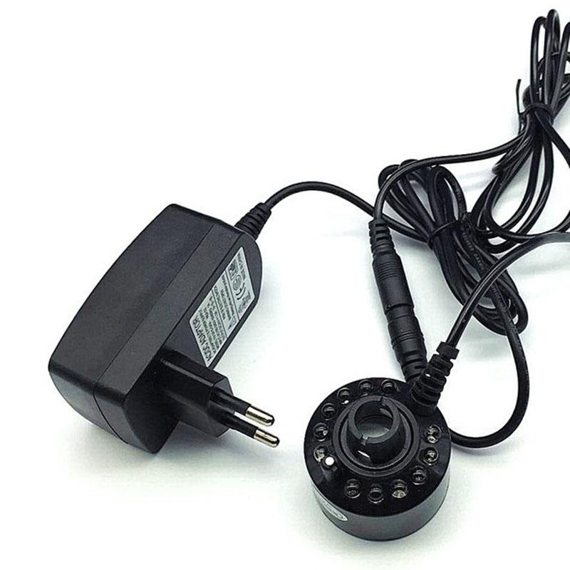 12 LED AC 100-240 Bộ Công Nghiệp Lồng Ấp Máy Phun Sương Tạo Độ Ẩm Máy Xông Khói Máy Vòi Phun Nước Uống AO Siêu Âm Phun Sương Tạo EU cắm