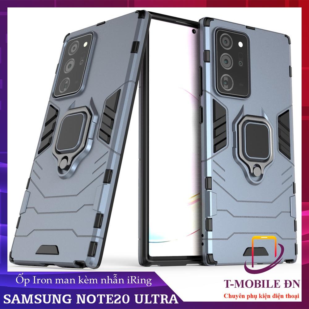 Ốp lưng cho Samsung Note 20 / 20 Ultra iron man chống sốc kèm nhẫn xoay chống xem video bảo vệ camera