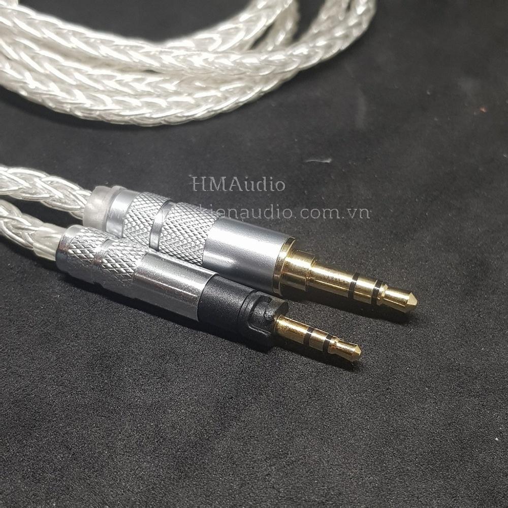 Dây tai nghe đồng mạ bạc OFC 1.0mm tết 8 - Connector Sens Momentum HD4.30 HD4.50 HD4.40 HD4.30i HD4.30g