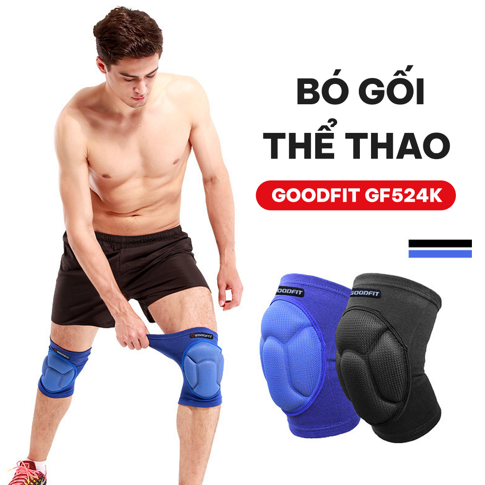 Bó gối thể thao chính hãng GoodFit GF524K có đệm đầu gối, co giãn đa chiều