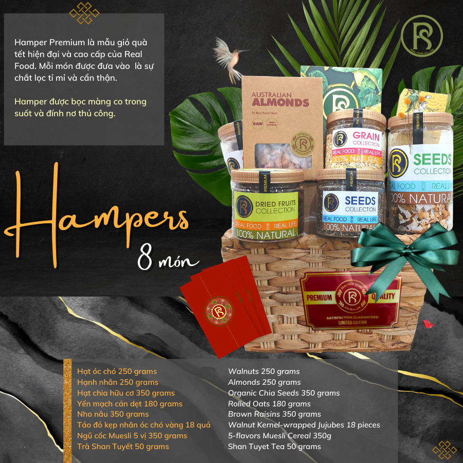 Giỏ Quà Sức Khỏe Hampers 8 Món Real Food