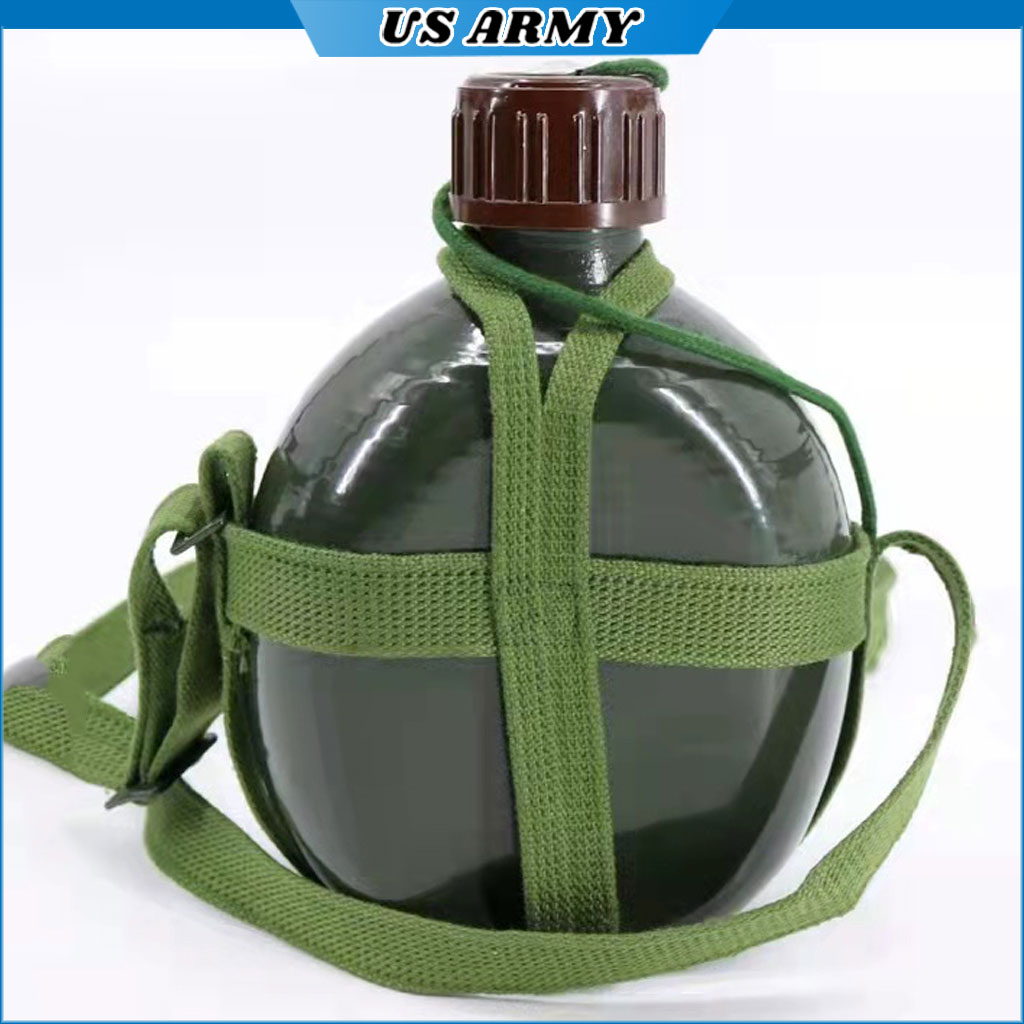 Bình Tông Nhôm Xanh Truyền Thống Đựng Nước Dung Tích 1,2L Tiện Dụng , Chất Liệu Vỏ Nhôm An Toàn Dây Đeo Tiện Dụng