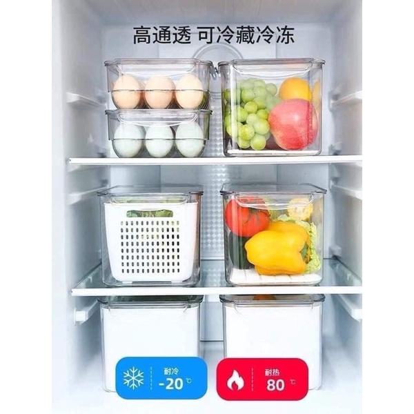 Bộ 2 hộp đựng thực phẩm tủ lạnh có chia ngăn